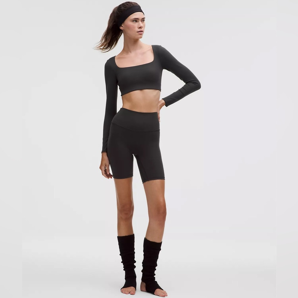 LULULEMON Align™ High-Rise Black Biker Active Shorts 8" Size 4 EUC
